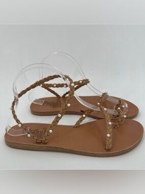 Ancient Greek Sandals Eleftheria Pearl-Embellished Sandals